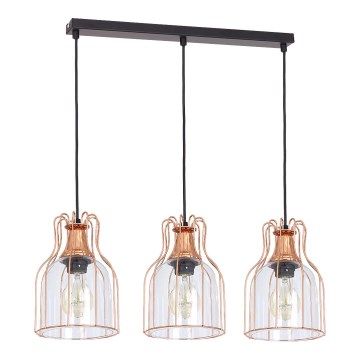 Luster na sajli ARIA 3xE27/60W/230V bakarni