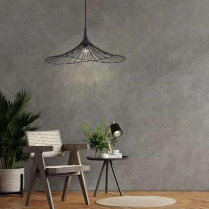 Luster na sajli ARIELLE 1xE27/20W/230V prečnik 50 cm crni