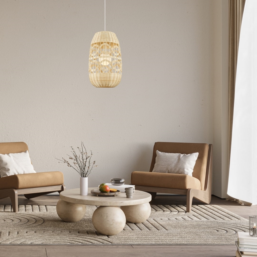Luster na sajli ARONA 1xG9/9W/230V Ø 40 cm ratan/bež