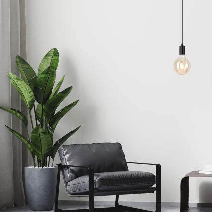 Luster na sajli ASTRID 1xE27/60W/230V mat crne boje