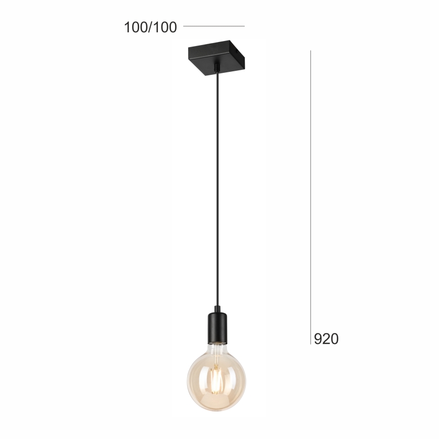 Luster na sajli ASTRID 1xE27/60W/230V mat crne boje