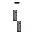 Luster na sajli AVALO 2xE27/60W/230V prečnik 20 cm siva/crna