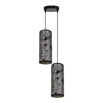Luster na sajli AVALO 2xE27/60W/230V prečnik 20 cm siva/crna