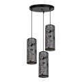 Luster na sajli AVALO 3xE27/60W/230V, prečnik 35 cm, siva/crna