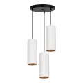 Luster na sajli AVALO 3xE27/60W/230V Ø 35 cm bela/bakarna