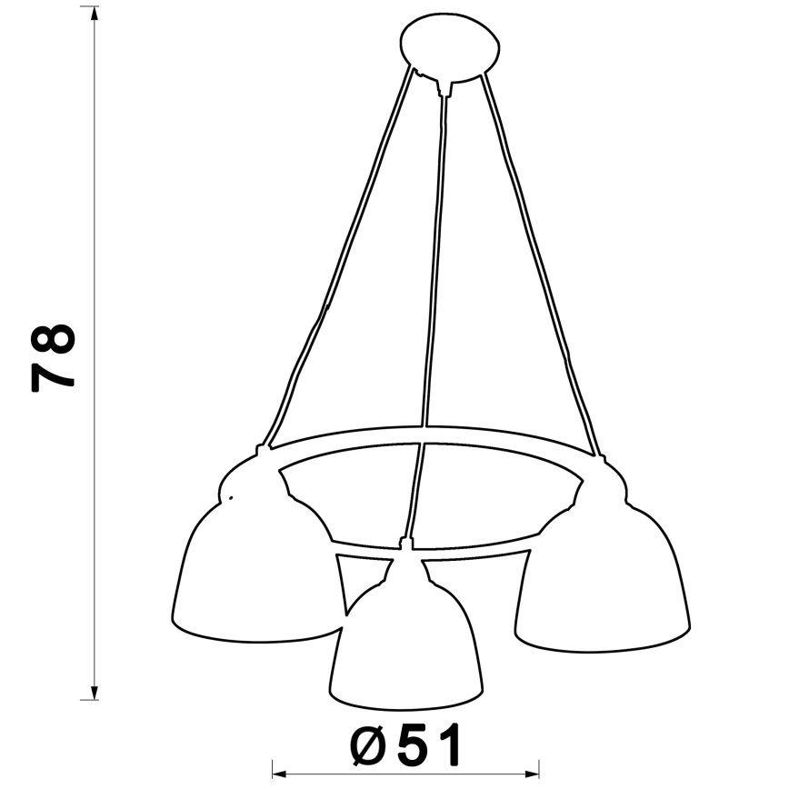 Luster na sajli AVIA 3xE27/60W/230V