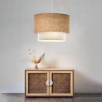 Luster na sajli AYD 1xE27/15W/230V bež/bela