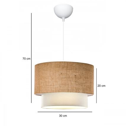 Luster na sajli AYD 1xE27/15W/230V bež/bela