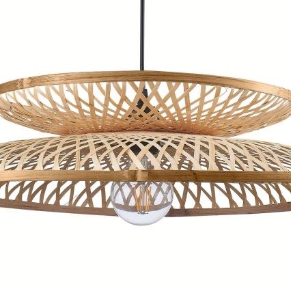 Luster na sajli BALI 1xE27/20W/230V prečnik 60 cm bambus