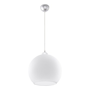 Luster na sajli BALL 1xE27/15W/230V prečnik 30 cm bela/sjajni hrom