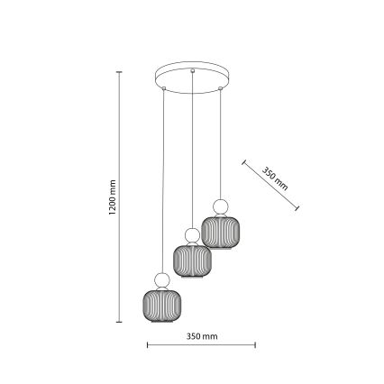 Luster na sajli BALLO 3xE14/10W/230V bež