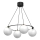 Luster na sajli BALLO 4xE27/15W/230V crna/bela