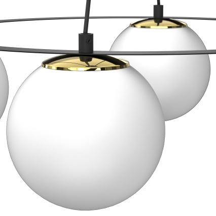 Luster na sajli BALLO 4xE27/15W/230V crna/bela
