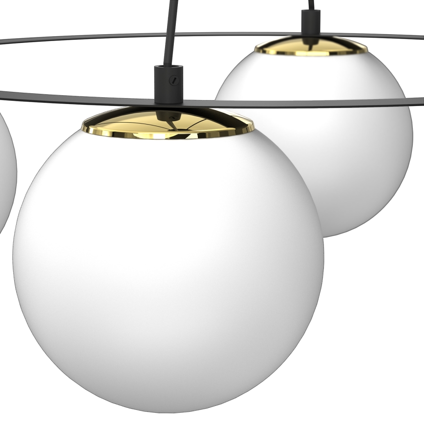 Luster na sajli BALLO 4xE27/15W/230V crna/bela