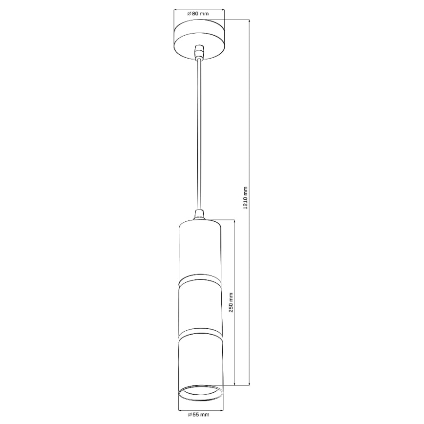 Luster na sajli BAMBOO 1xGU10/10W/230V bela