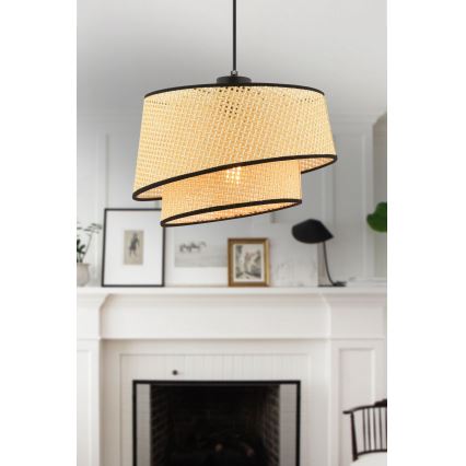 Luster na sajli BARETTE 1xE27/60W/230V bež/crna