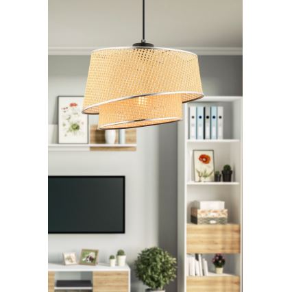 Luster na sajli BARETTE 1xE27/60W/230V bež/sjajni hrom