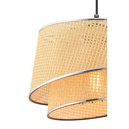 Luster na sajli BARETTE 1xE27/60W/230V bež/sjajni hrom