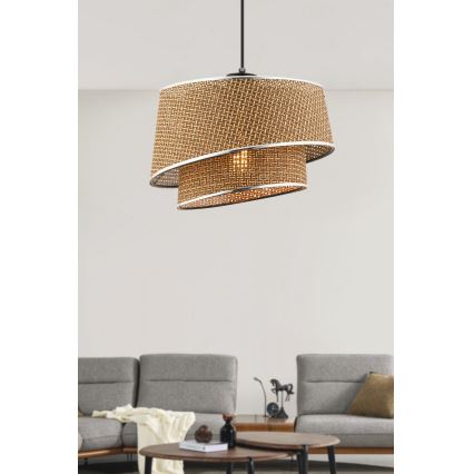 Luster na sajli BARETTE 1xE27/60W/230V braon/sjajni hrom