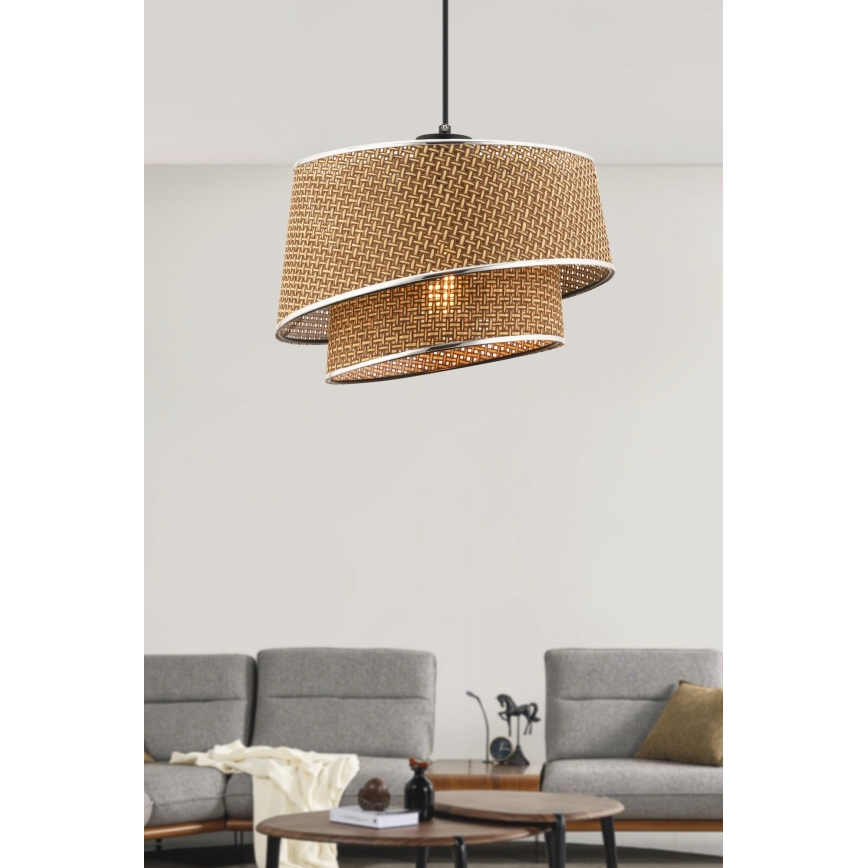 Luster na sajli BARETTE 1xE27/60W/230V braon/sjajni hrom