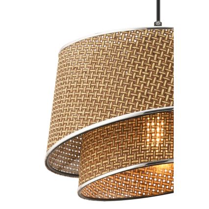 Luster na sajli BARETTE 1xE27/60W/230V braon/sjajni hrom