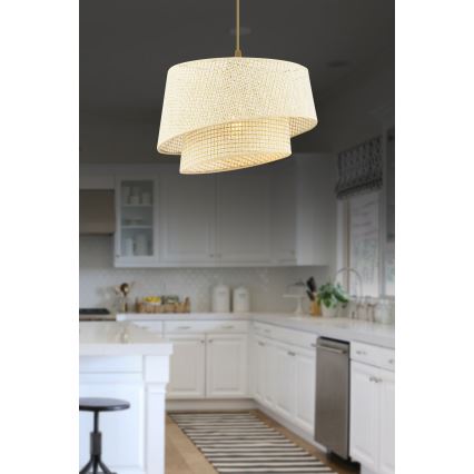 Luster na sajli BARETTE 1xE27/60W/230V krem boje