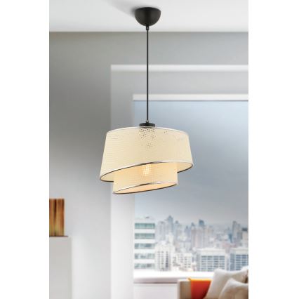 Luster na sajli BARETTE 1xE27/60W/230V krem/sjajni hrom