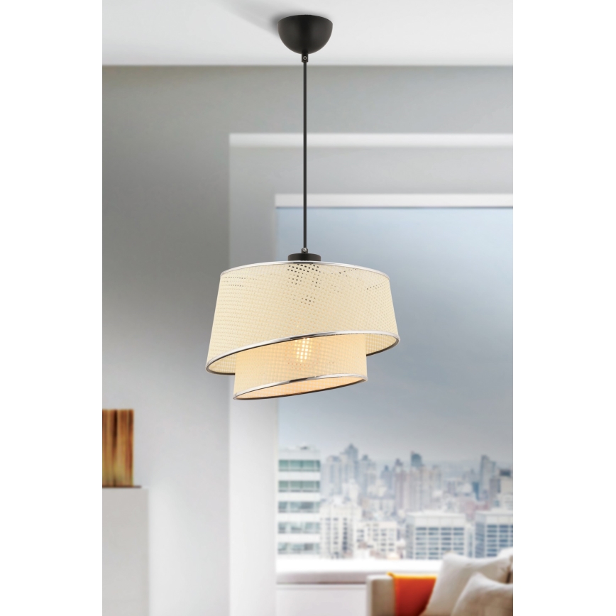 Luster na sajli BARETTE 1xE27/60W/230V krem/sjajni hrom