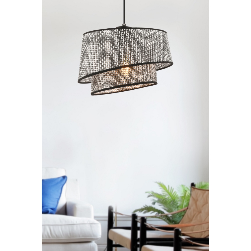 Luster na sajli BARETTE 1xE27/60W/230V siva/crna