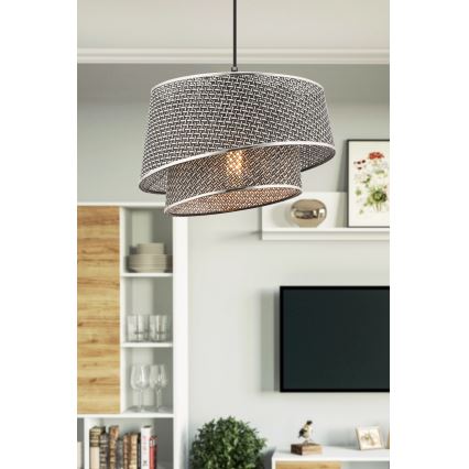 Luster na sajli BARETTE 1xE27/60W/230V siva/sjajni hrom
