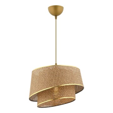 Luster na sajli BARETTE 1xE27/60W/230V smeđa/zlatna