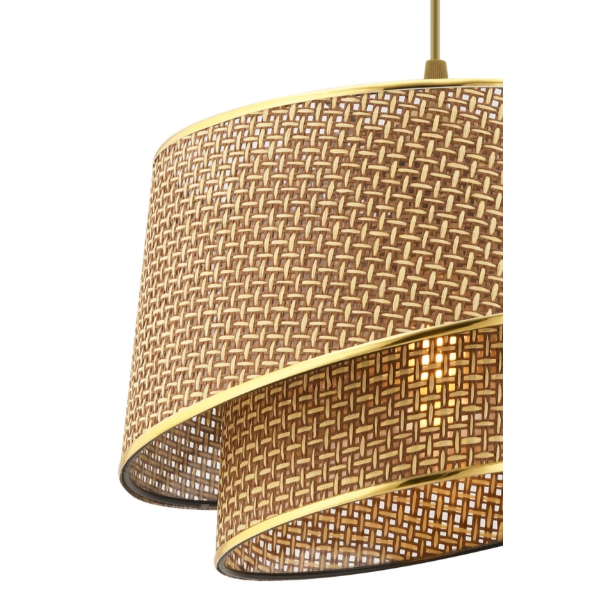 Luster na sajli BARETTE 1xE27/60W/230V smeđa/zlatna