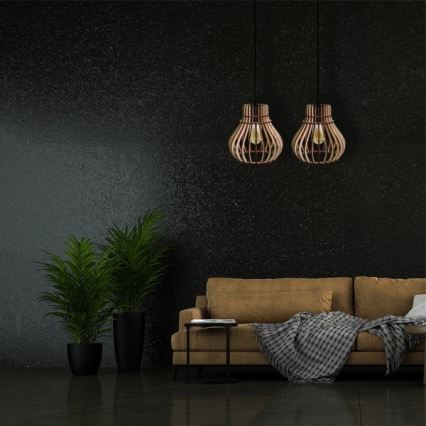 Luster na sajli BARREL 1xE27/24W/230V prečnika 20 cm