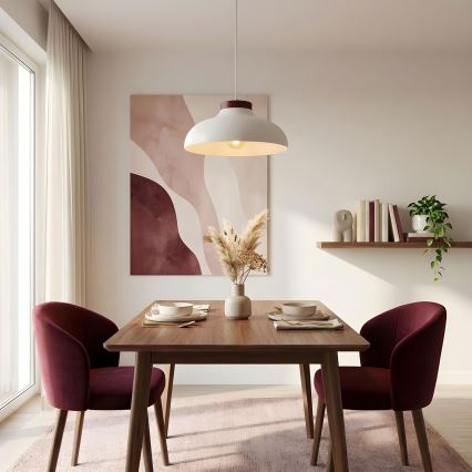 Luster na sajli BASCA 1xE27/15W/230V krem/bordo