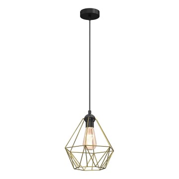 Luster na sajli BASKET 1xE27/60W/230V prečnik 25 cm zlatan