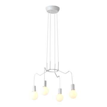 Luster na sajli BASSO 4xE27/40W/230V bela