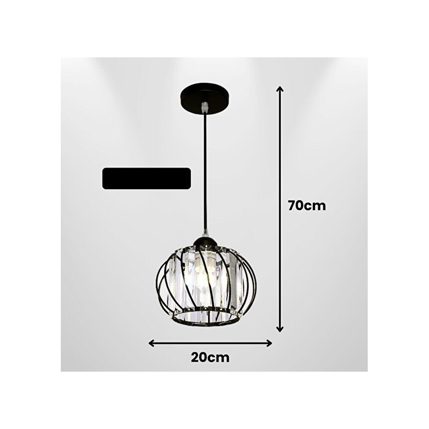 Luster na sajli BELLA 1xE27/40W/230V crn