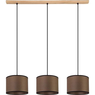 Luster na sajli BENITA 3xE27/40W/230V braon/hrast
