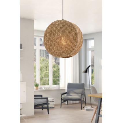 Luster na sajli BIG DRUM 1xE27/60W/230V braon