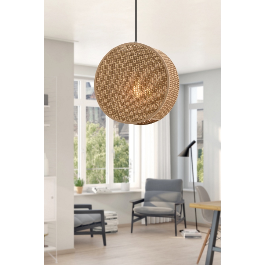 Luster na sajli BIG DRUM 1xE27/60W/230V braon