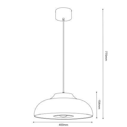 Luster na sajli BILBAO 1xE27/15W/230V prečnik 40 cm mesing
