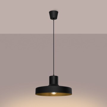 Luster na sajli BILO 1xE27/15W/230V, prečnik 35 cm, crna