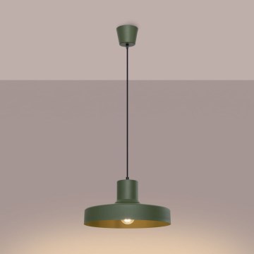 Luster na sajli BILO 1xE27/15W/230V, prečnik 35 cm, zelene boje