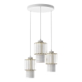 Luster na sajli BLANCO 3xE27/60W/230V bela