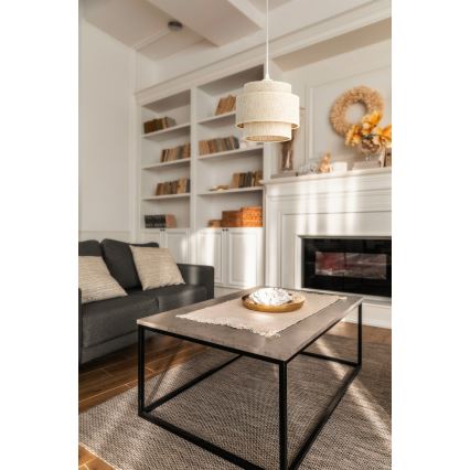 Luster na sajli BOHO 1xE27/60W/230V prečnik 20 cm bela