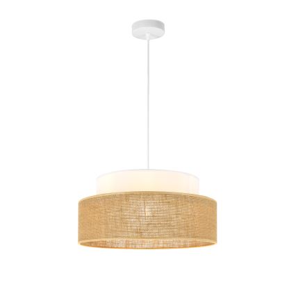 Luster na sajli BOHO 1xE27/60W/230V prečnik 40 cm beli/bež