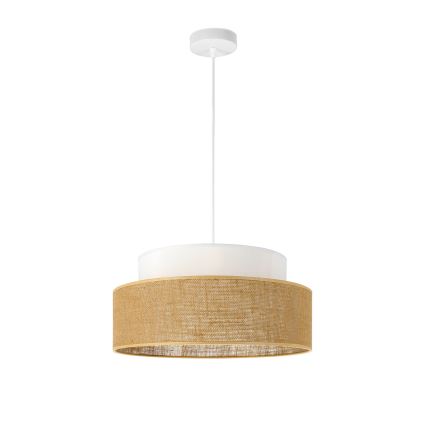 Luster na sajli BOHO 1xE27/60W/230V prečnik 40 cm beli/bež