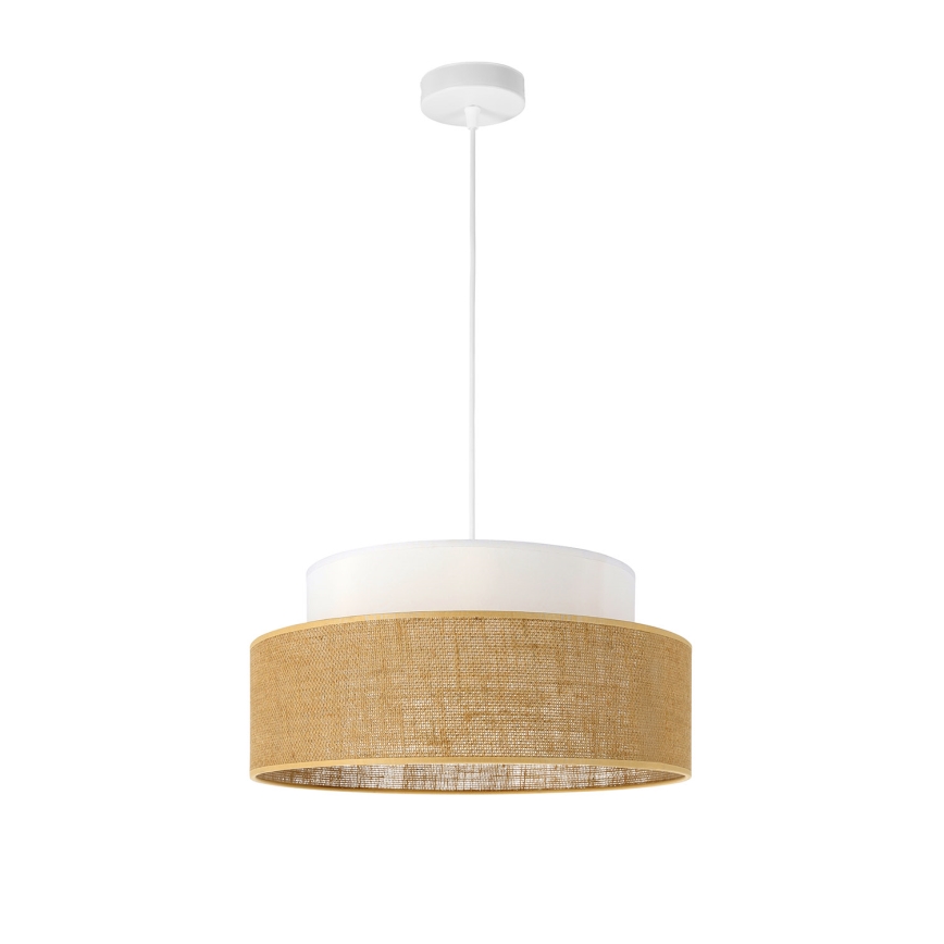 Luster na sajli BOHO 1xE27/60W/230V prečnik 40 cm beli/bež