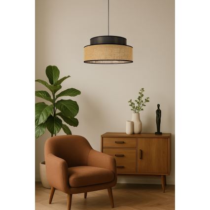 Luster na sajli BOHO 1xE27/60W/230V prečnik 40 cm braon/bež