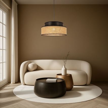Luster na sajli BOHO 1xE27/60W/230V prečnik 40 cm braon/bež